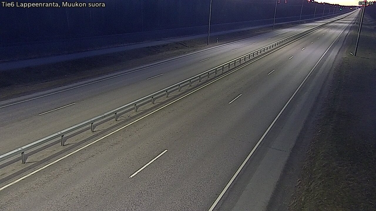 Weather Camera Image Road 6 Lappeenranta, Muukko straight, Lappeenranta, Etelä-Karjala
