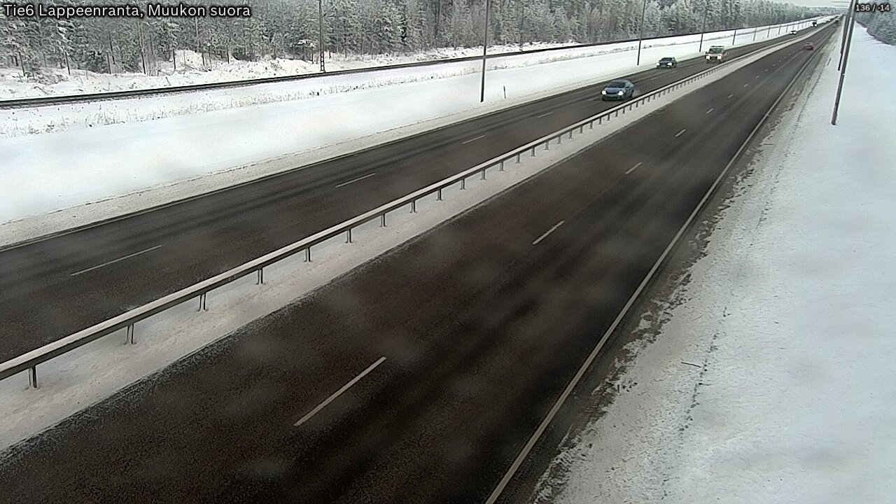 Weather Camera Image Road 6 Lappeenranta, Muukko straight, Lappeenranta, Etelä-Karjala