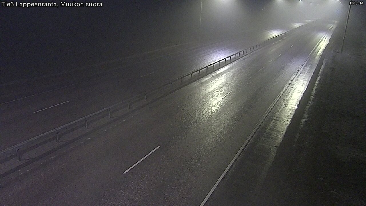 Weather Camera Image Road 6 Lappeenranta, Muukko straight, Lappeenranta, Etelä-Karjala
