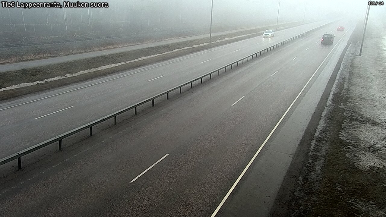 Weather Camera Image Road 6 Lappeenranta, Muukko straight, Lappeenranta, Etelä-Karjala