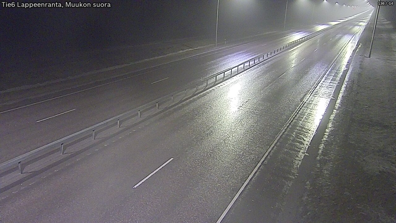 Weather Camera Image Road 6 Lappeenranta, Muukko straight, Lappeenranta, Etelä-Karjala