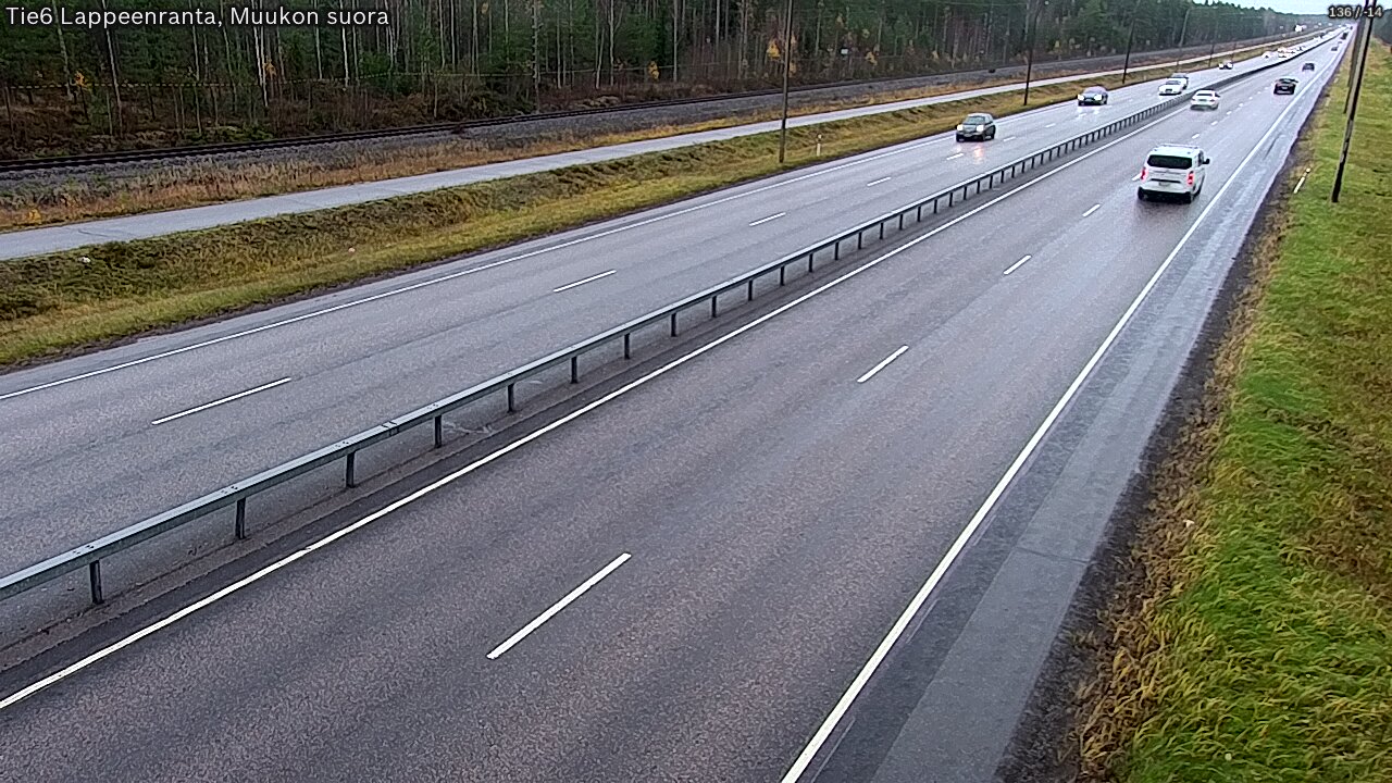 Weather Camera Image Road 6 Lappeenranta, Muukko straight, Lappeenranta, Etelä-Karjala