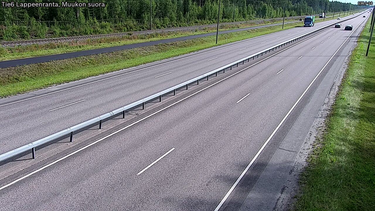 Weather Camera Image Road 6 Lappeenranta, Muukko straight, Lappeenranta, Etelä-Karjala
