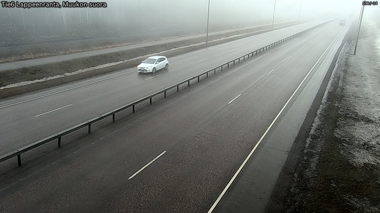 Weather Camera Image Road 6 Lappeenranta, Muukko straight, Lappeenranta, Etelä-Karjala