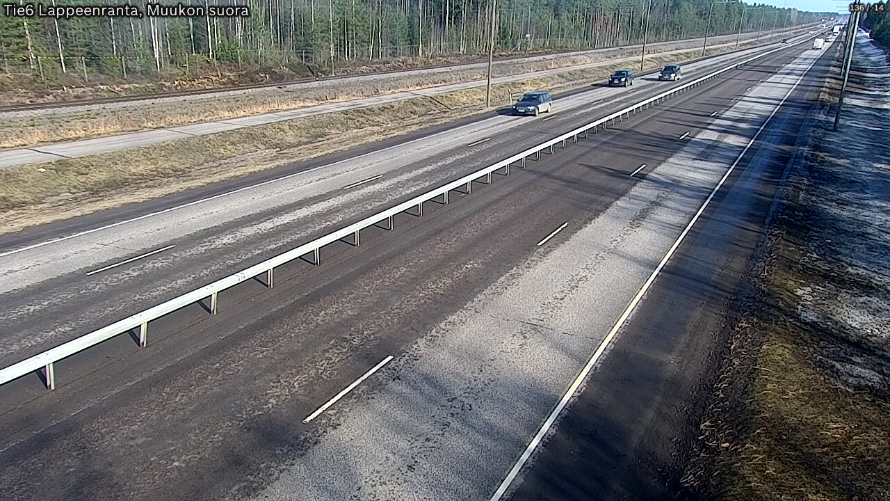Weather Camera Image Road 6 Lappeenranta, Muukko straight, Lappeenranta, Etelä-Karjala