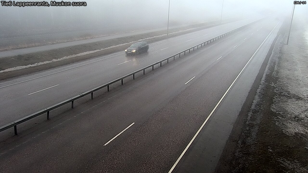 Weather Camera Image Road 6 Lappeenranta, Muukko straight, Lappeenranta, Etelä-Karjala