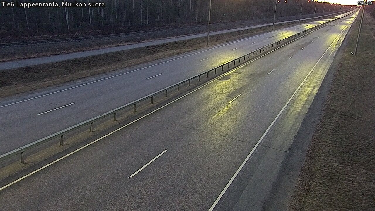 Weather Camera Image Tie 6 Villmanstrand, Muukko rakan, Lappeenranta, Etelä-Karjala