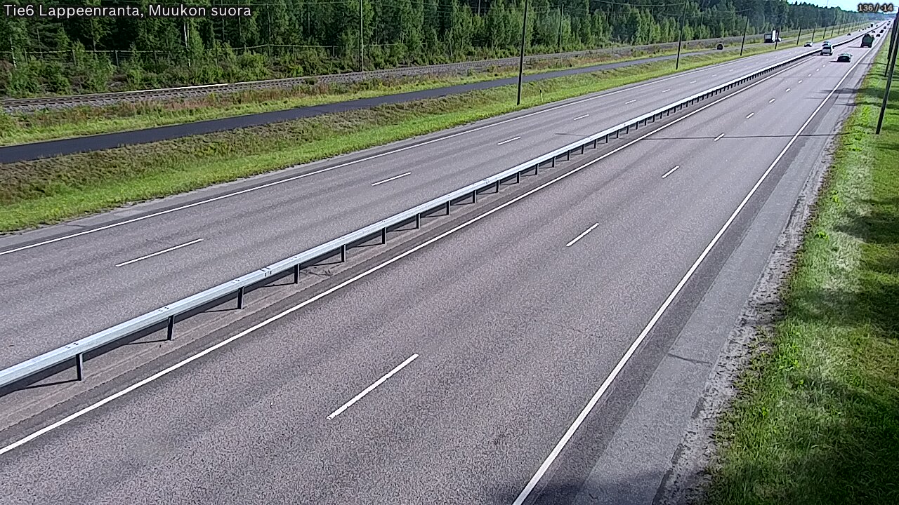 Weather Camera Image Road 6 Lappeenranta, Muukko straight, Lappeenranta, Etelä-Karjala