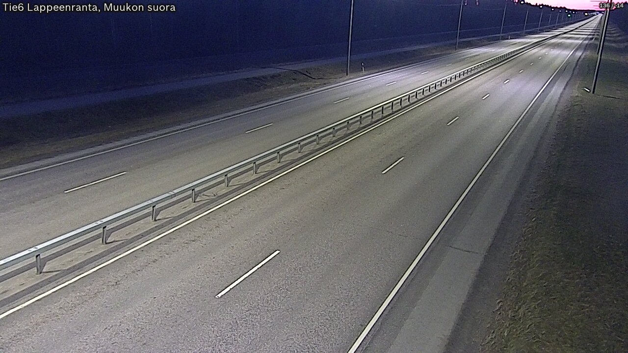 Weather Camera Image Road 6 Lappeenranta, Muukko straight, Lappeenranta, Etelä-Karjala