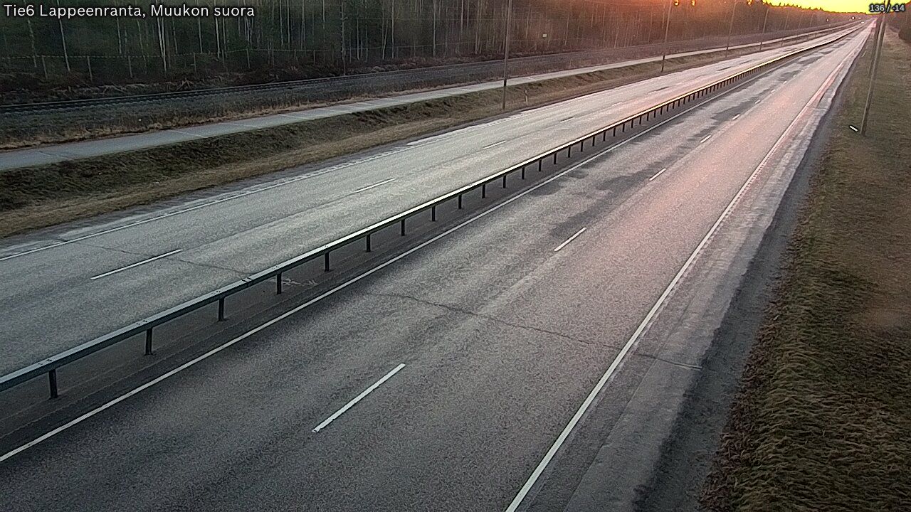 Weather Camera Image Tie 6 Villmanstrand, Muukko rakan, Lappeenranta, Etelä-Karjala