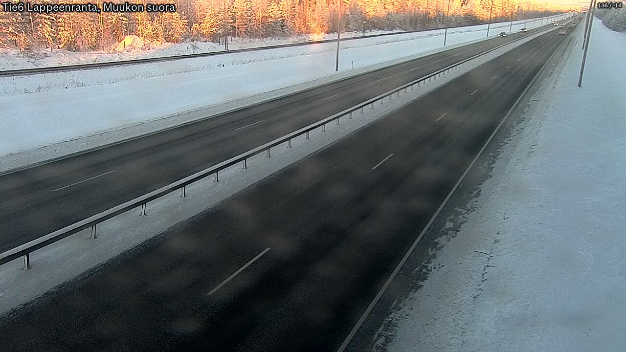 Weather Camera Image Road 6 Lappeenranta, Muukko straight, Lappeenranta, Etelä-Karjala