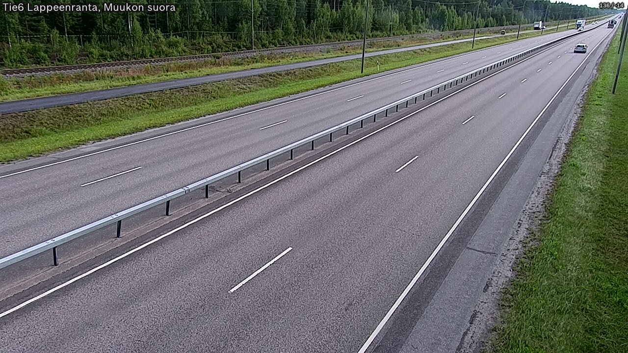 Weather Camera Image Road 6 Lappeenranta, Muukko straight, Lappeenranta, Etelä-Karjala