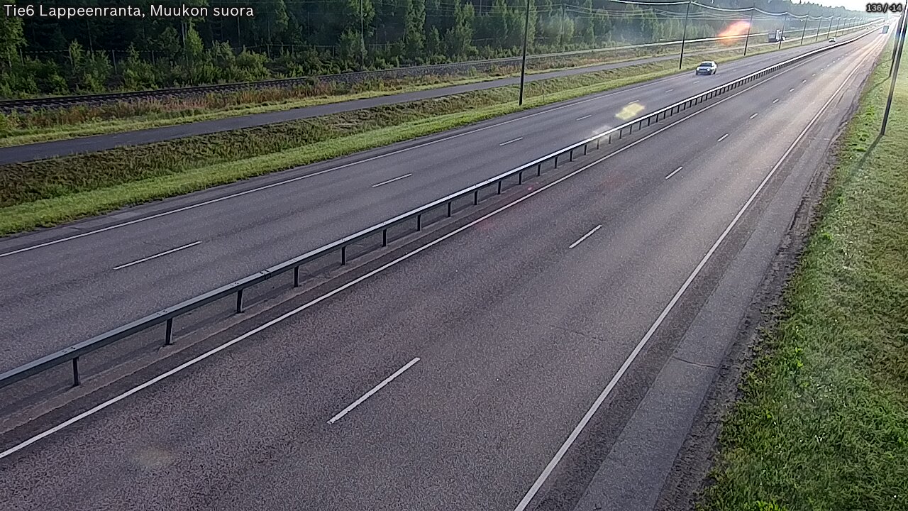 Weather Camera Image Road 6 Lappeenranta, Muukko straight, Lappeenranta, Etelä-Karjala