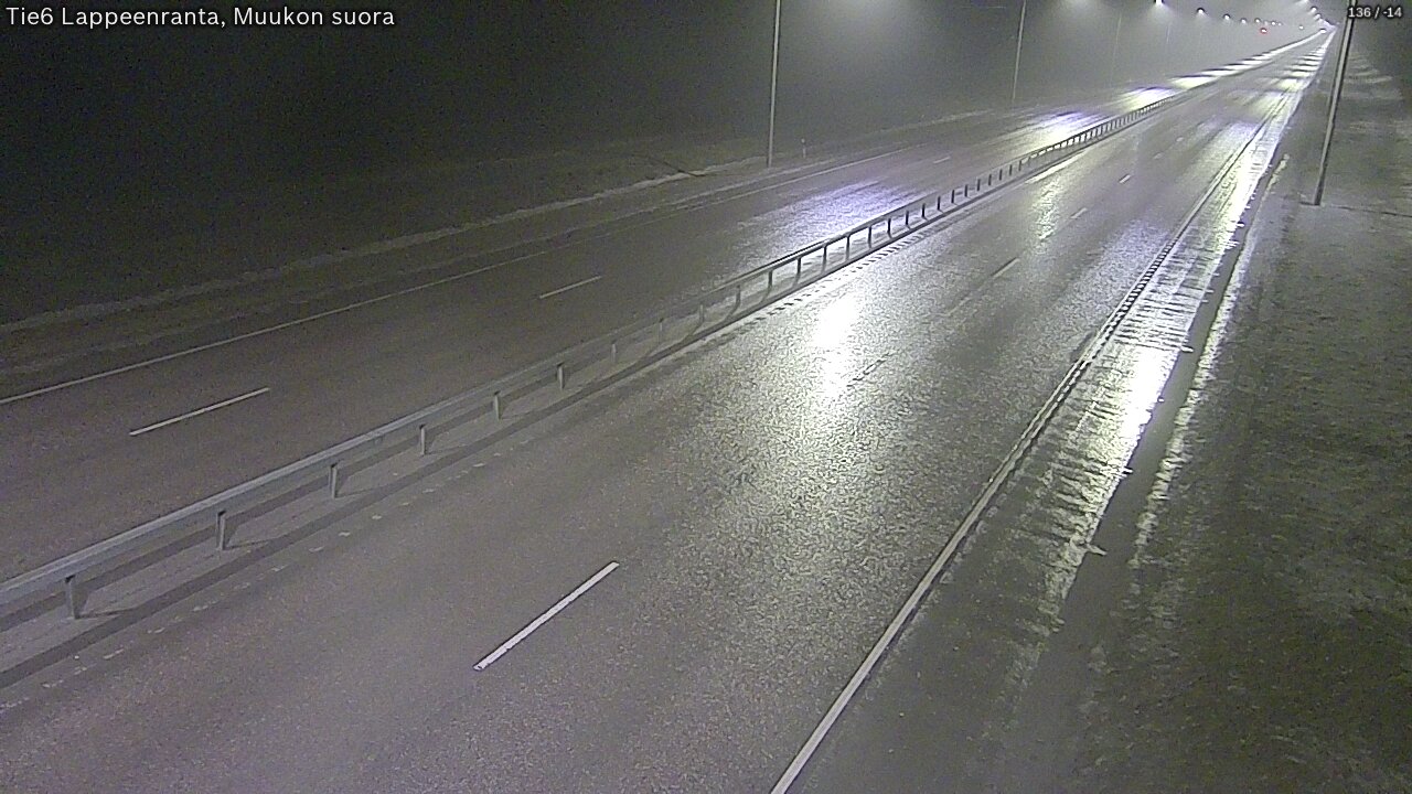 Weather Camera Image Road 6 Lappeenranta, Muukko straight, Lappeenranta, Etelä-Karjala