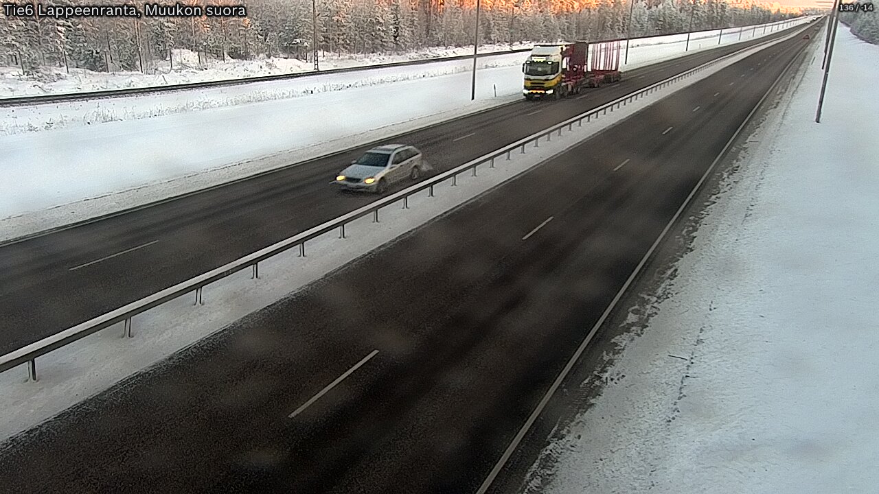 Weather Camera Image Road 6 Lappeenranta, Muukko straight, Lappeenranta, Etelä-Karjala