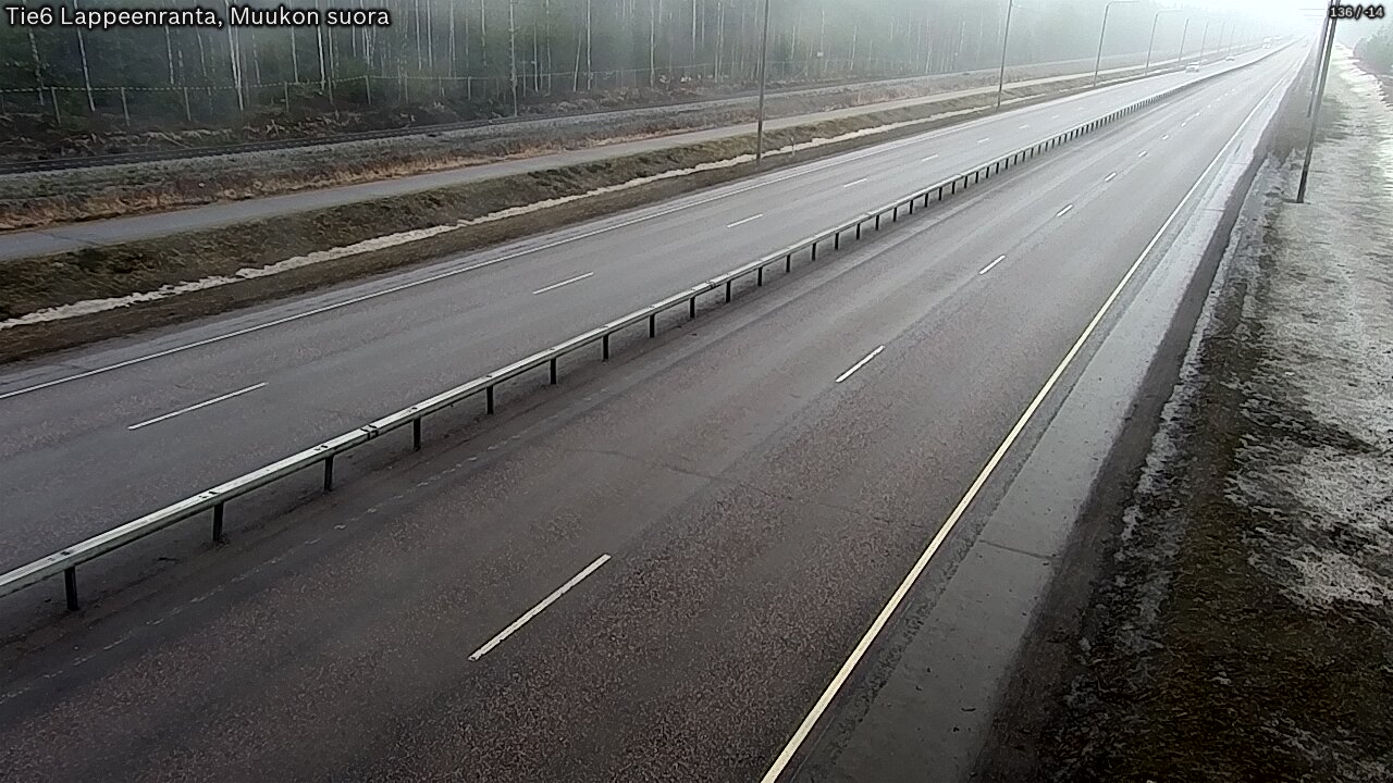 Weather Camera Image Road 6 Lappeenranta, Muukko straight, Lappeenranta, Etelä-Karjala