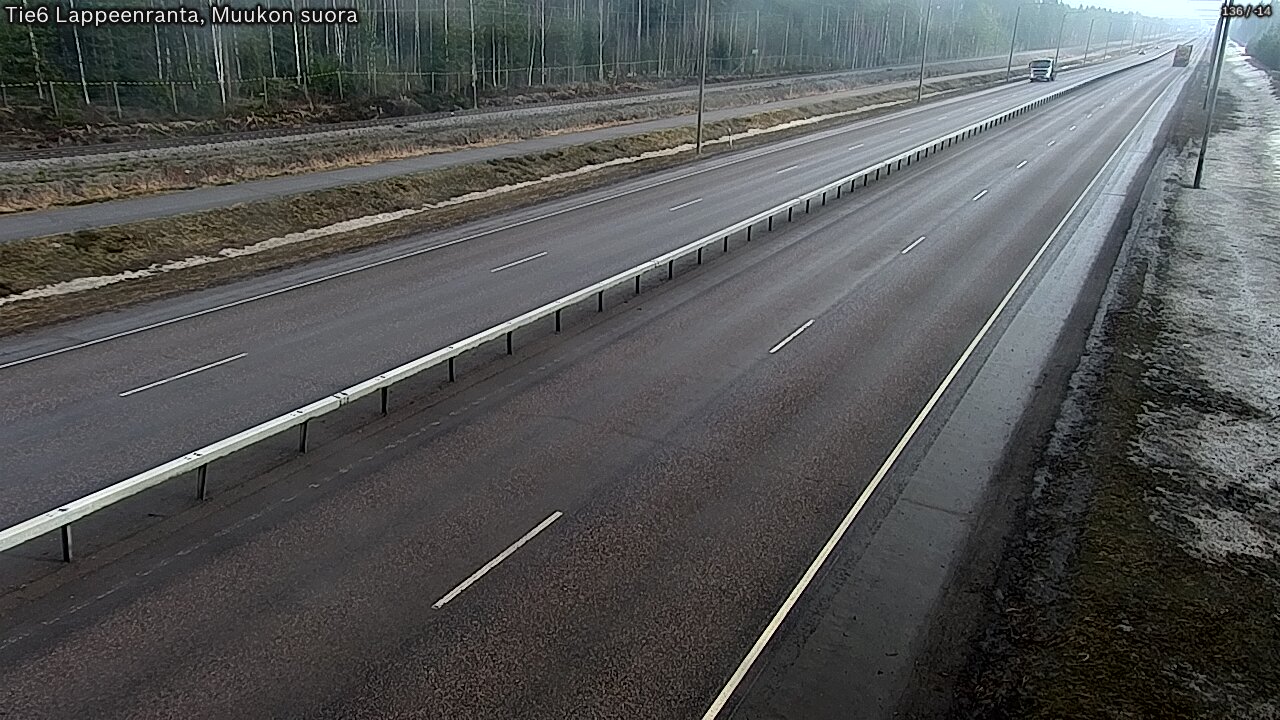 Weather Camera Image Road 6 Lappeenranta, Muukko straight, Lappeenranta, Etelä-Karjala