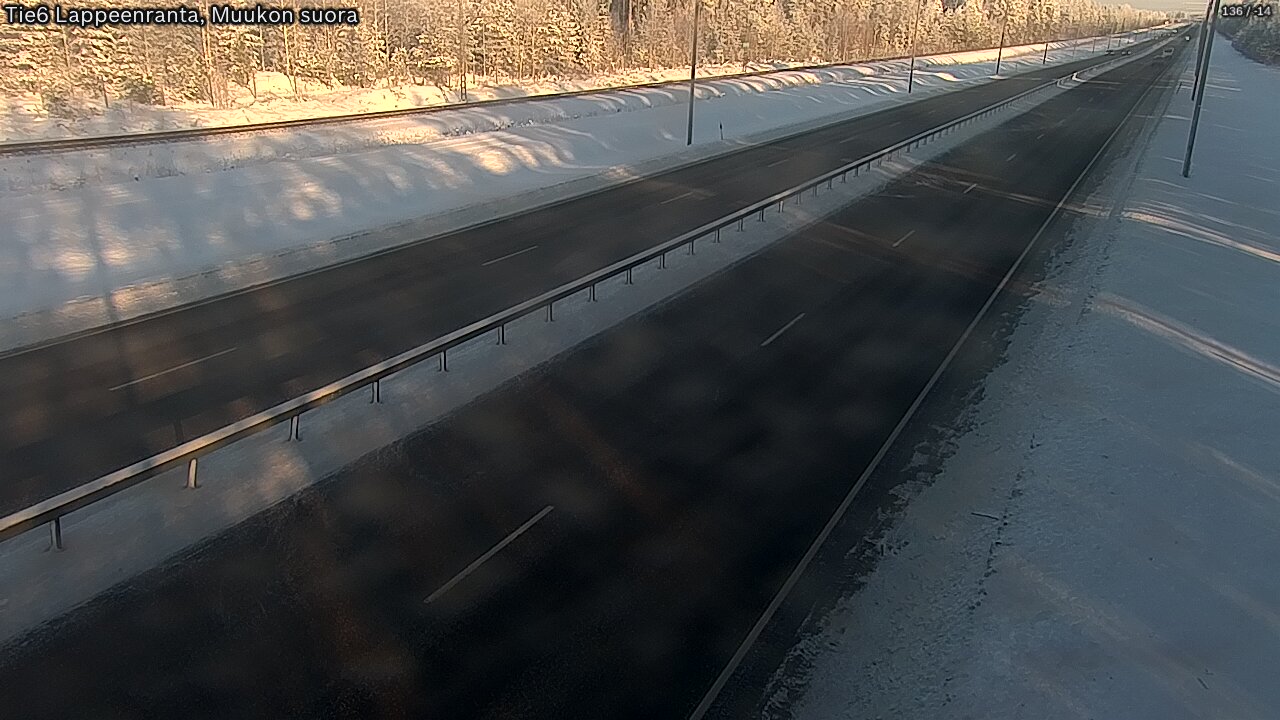 Weather Camera Image Road 6 Lappeenranta, Muukko straight, Lappeenranta, Etelä-Karjala