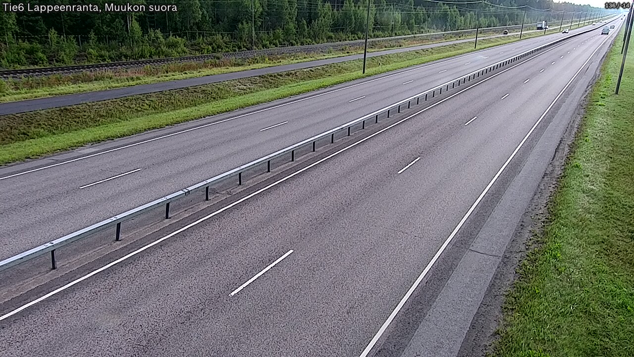 Weather Camera Image Road 6 Lappeenranta, Muukko straight, Lappeenranta, Etelä-Karjala