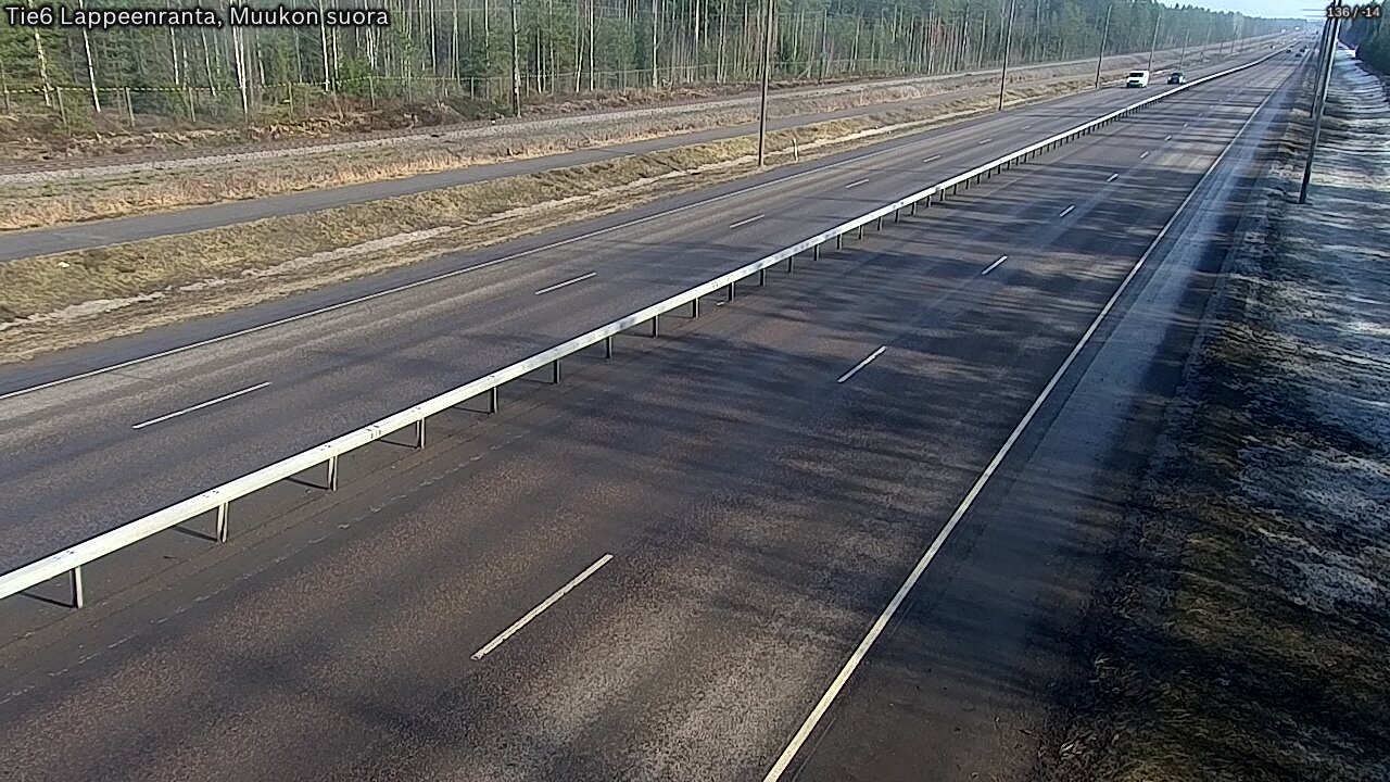 Weather Camera Image Road 6 Lappeenranta, Muukko straight, Lappeenranta, Etelä-Karjala