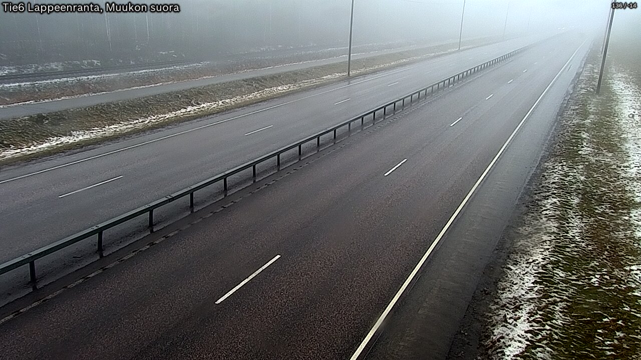 Weather Camera Image Tie 6 Villmanstrand, Muukko rakan, Lappeenranta, Etelä-Karjala