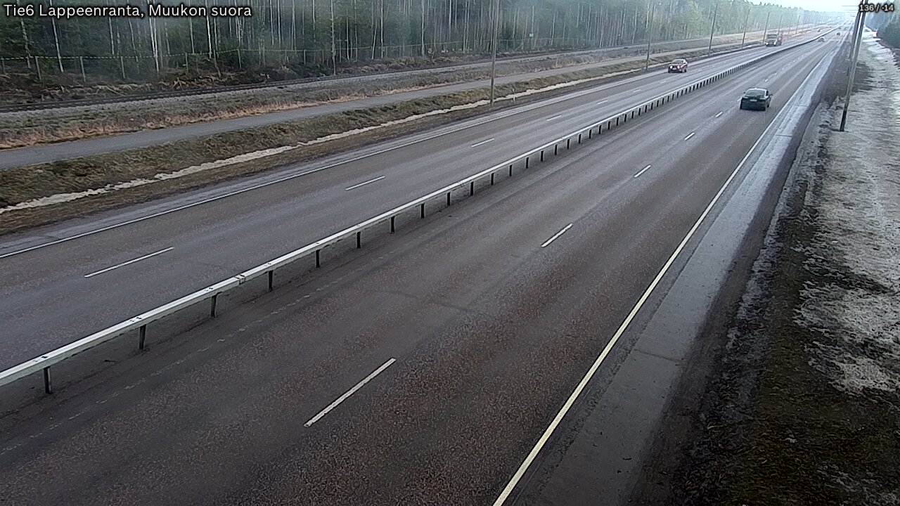 Weather Camera Image Road 6 Lappeenranta, Muukko straight, Lappeenranta, Etelä-Karjala
