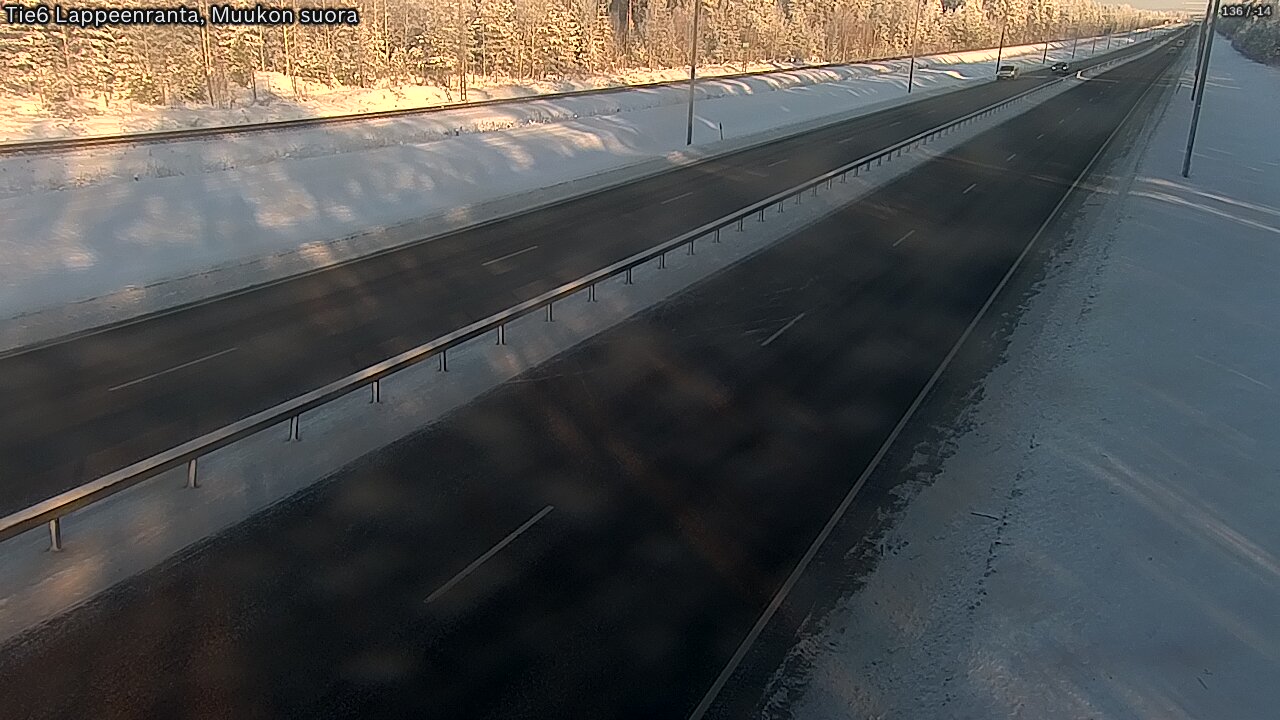 Weather Camera Image Road 6 Lappeenranta, Muukko straight, Lappeenranta, Etelä-Karjala