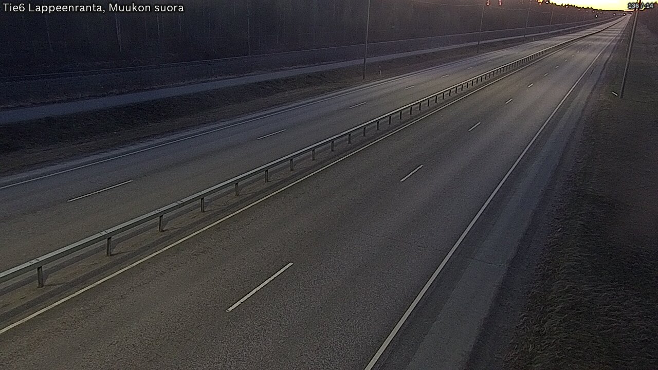 Weather Camera Image Road 6 Lappeenranta, Muukko straight, Lappeenranta, Etelä-Karjala