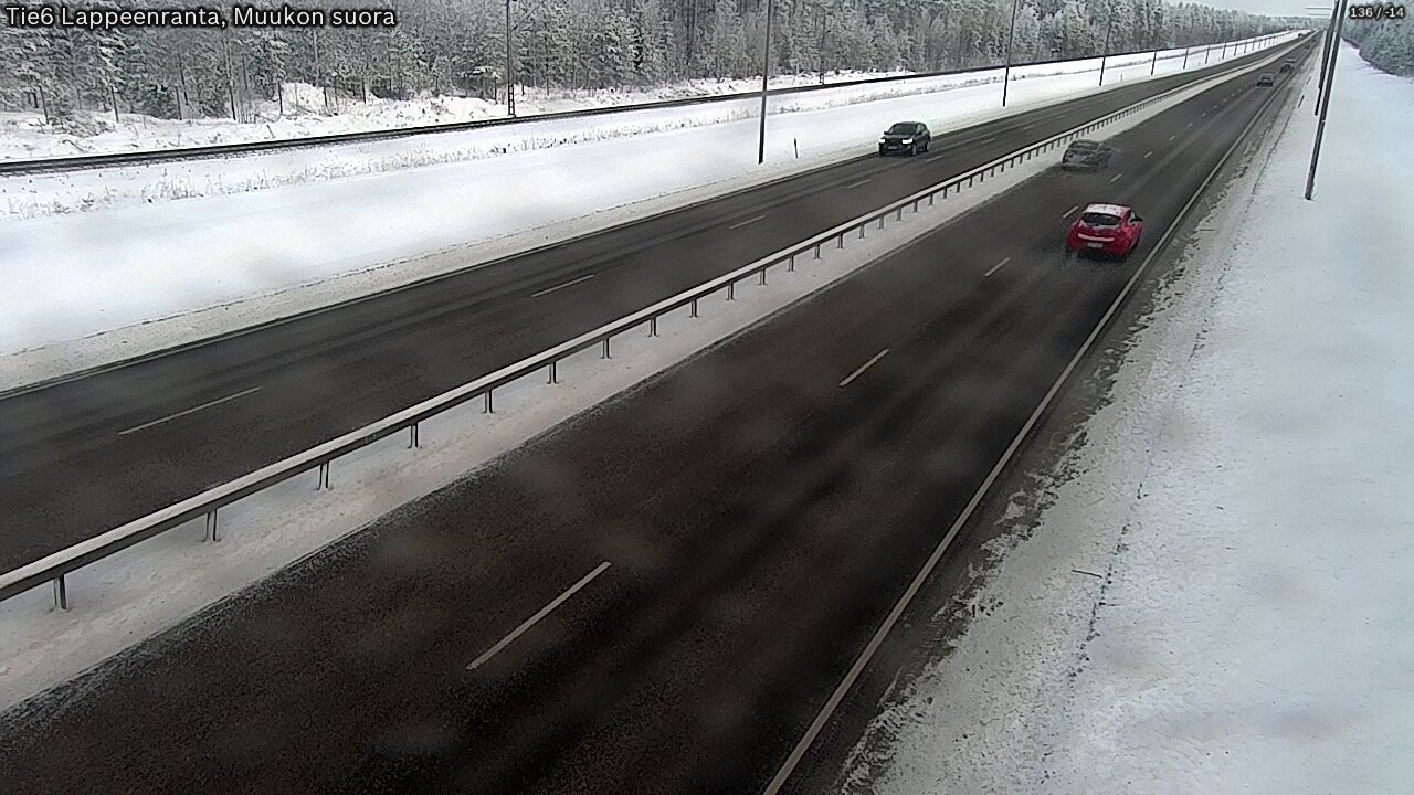 Weather Camera Image Road 6 Lappeenranta, Muukko straight, Lappeenranta, Etelä-Karjala