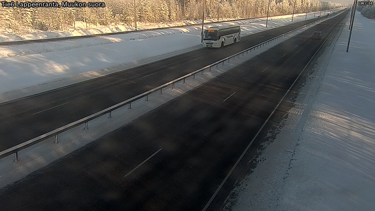 Weather Camera Image Road 6 Lappeenranta, Muukko straight, Lappeenranta, Etelä-Karjala