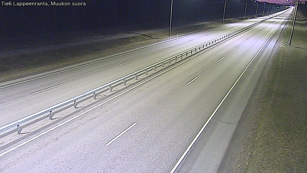 Weather Camera Image Road 6 Lappeenranta, Muukko straight, Lappeenranta, Etelä-Karjala
