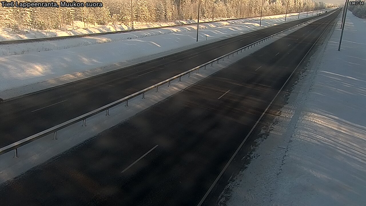 Weather Camera Image Road 6 Lappeenranta, Muukko straight, Lappeenranta, Etelä-Karjala