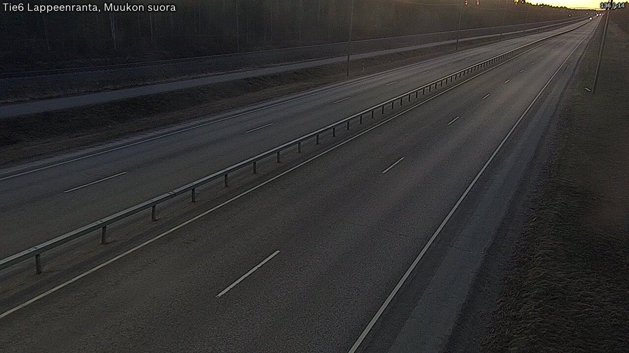 Weather Camera Image Road 6 Lappeenranta, Muukko straight, Lappeenranta, Etelä-Karjala