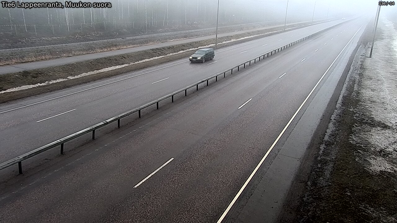Weather Camera Image Road 6 Lappeenranta, Muukko straight, Lappeenranta, Etelä-Karjala