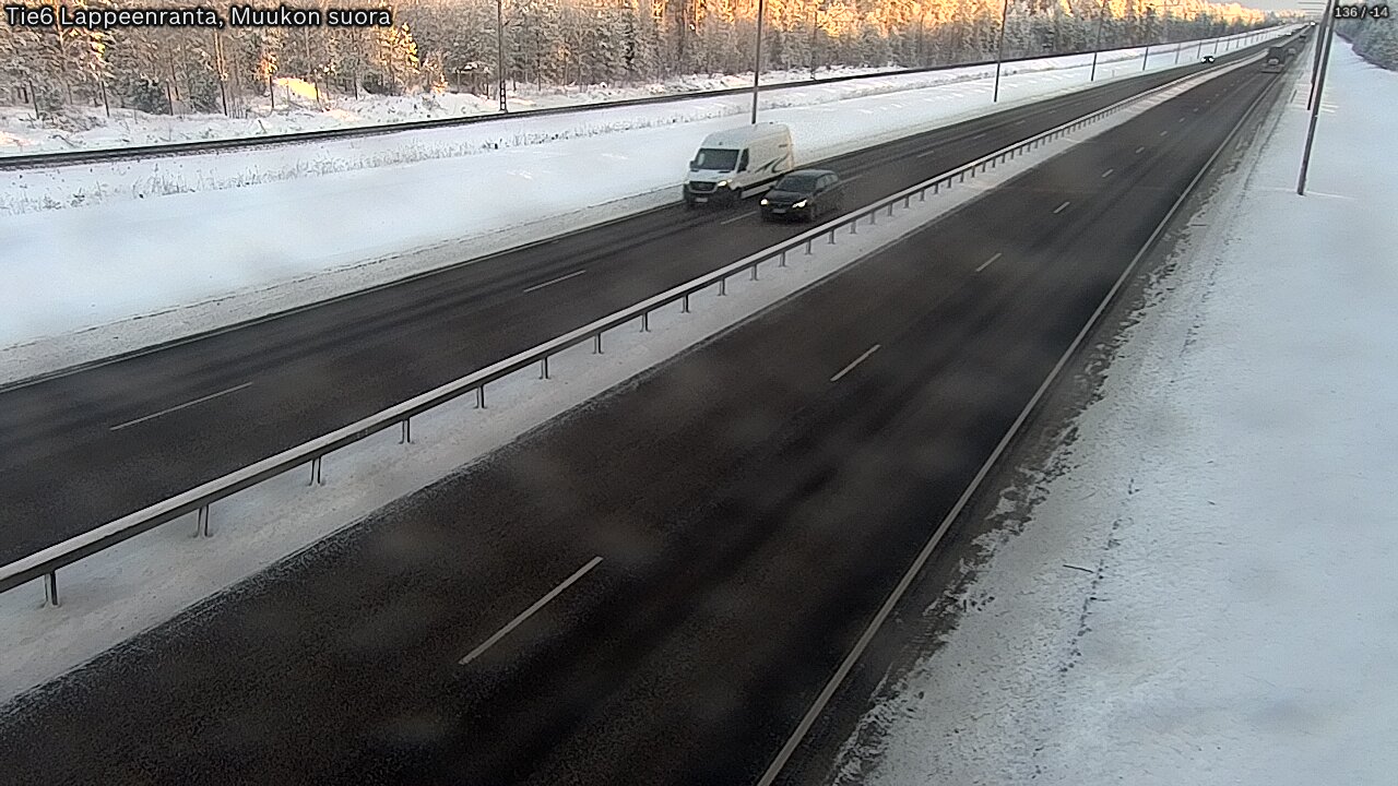 Weather Camera Image Road 6 Lappeenranta, Muukko straight, Lappeenranta, Etelä-Karjala