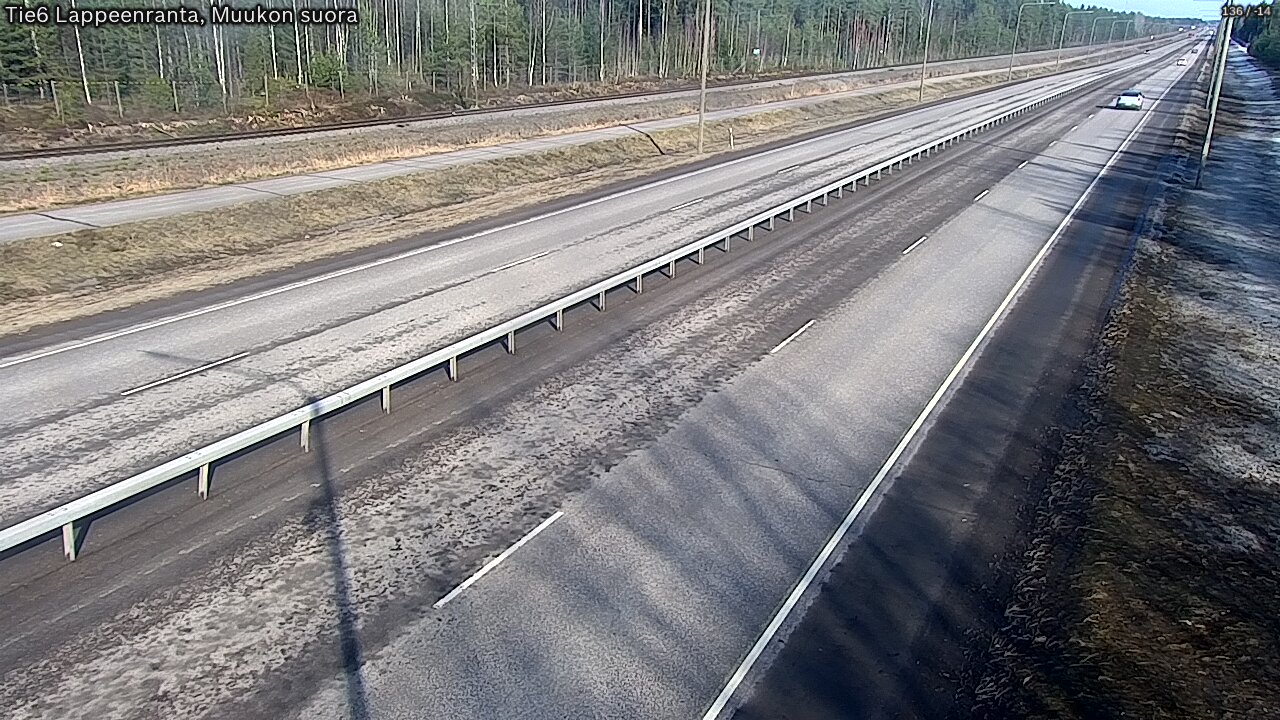 Weather Camera Image Road 6 Lappeenranta, Muukko straight, Lappeenranta, Etelä-Karjala