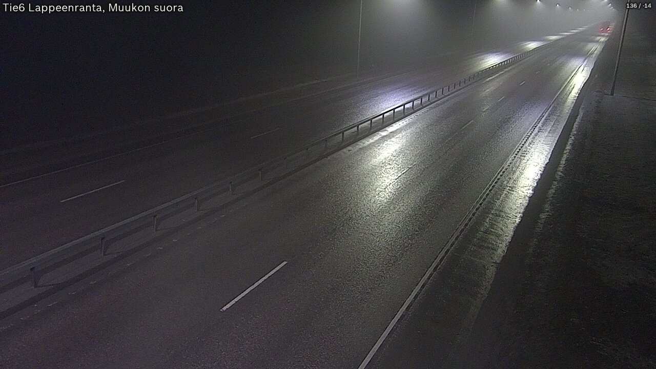 Weather Camera Image Road 6 Lappeenranta, Muukko straight, Lappeenranta, Etelä-Karjala