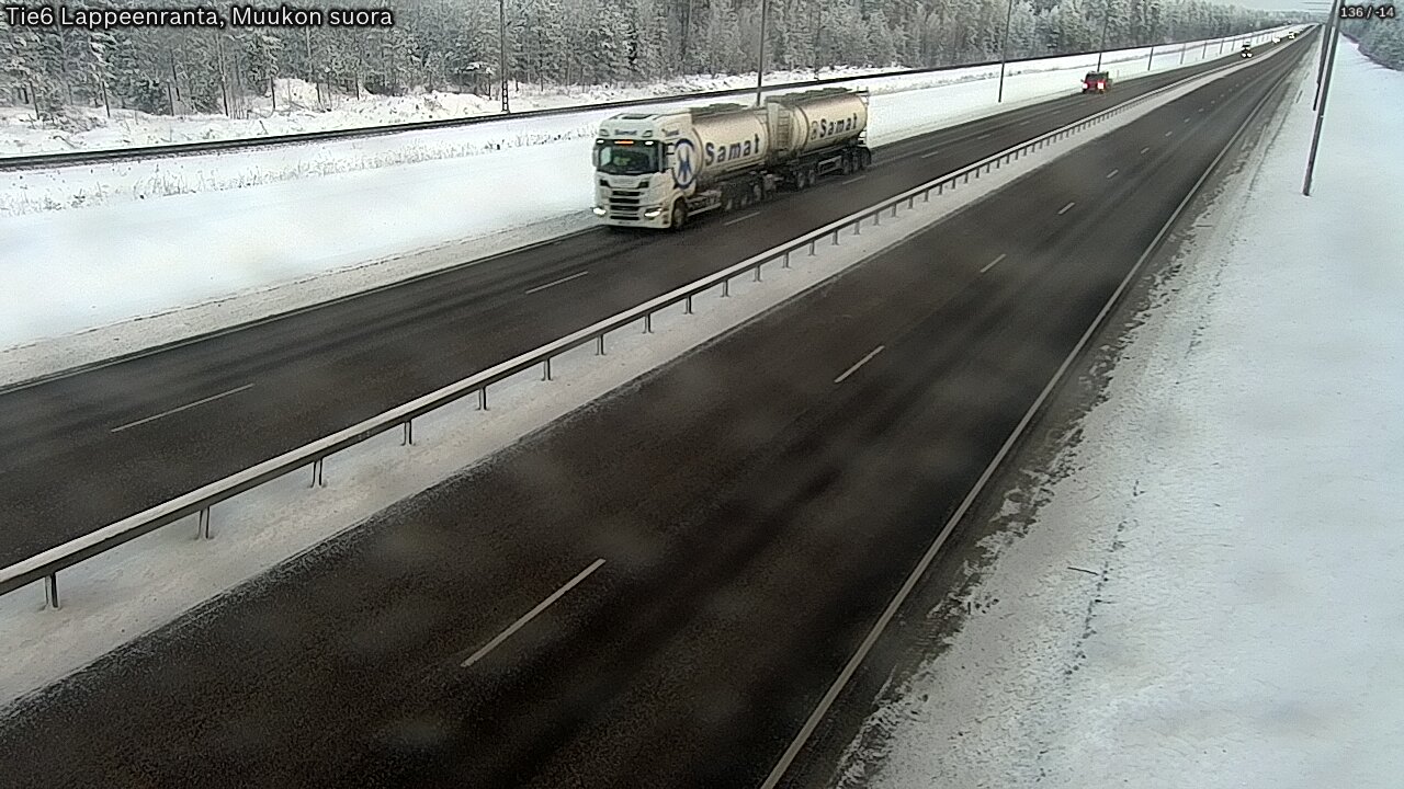 Weather Camera Image Road 6 Lappeenranta, Muukko straight, Lappeenranta, Etelä-Karjala