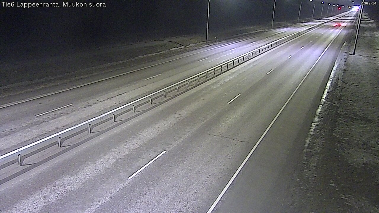 Weather Camera Image Road 6 Lappeenranta, Muukko straight, Lappeenranta, Etelä-Karjala