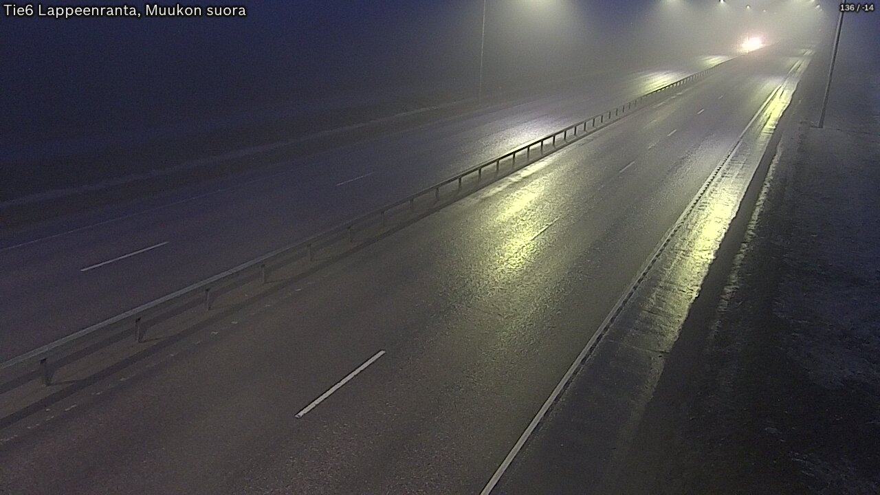 Weather Camera Image Road 6 Lappeenranta, Muukko straight, Lappeenranta, Etelä-Karjala