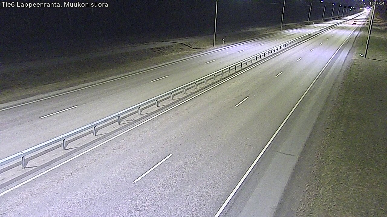 Weather Camera Image Road 6 Lappeenranta, Muukko straight, Lappeenranta, Etelä-Karjala