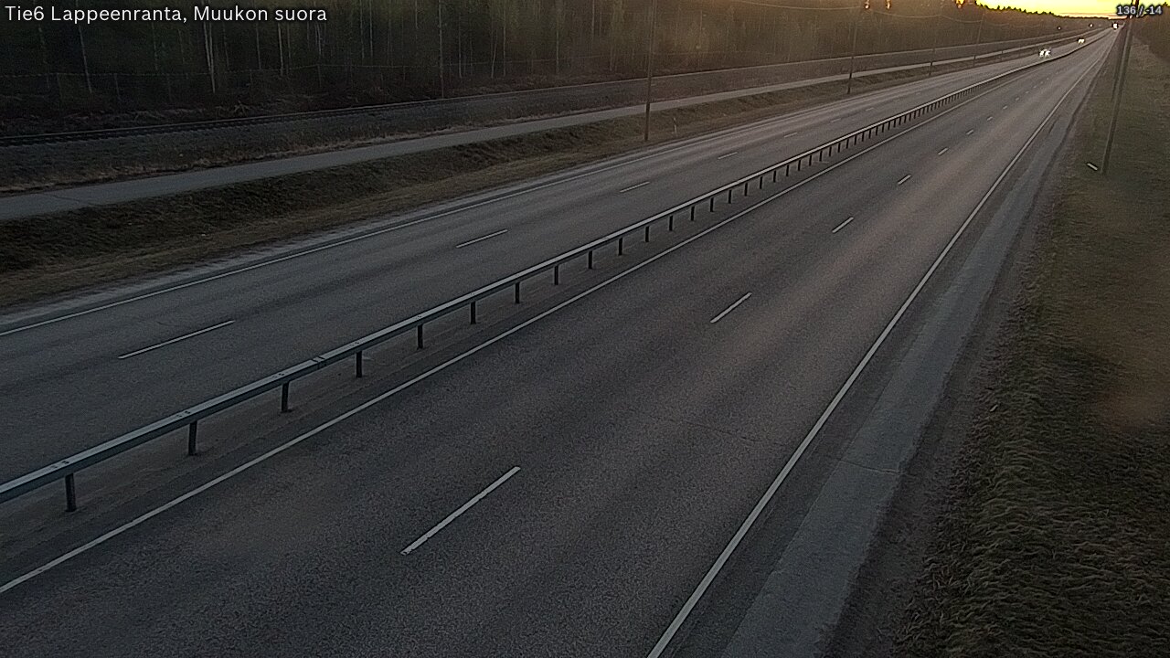 Weather Camera Image Road 6 Lappeenranta, Muukko straight, Lappeenranta, Etelä-Karjala