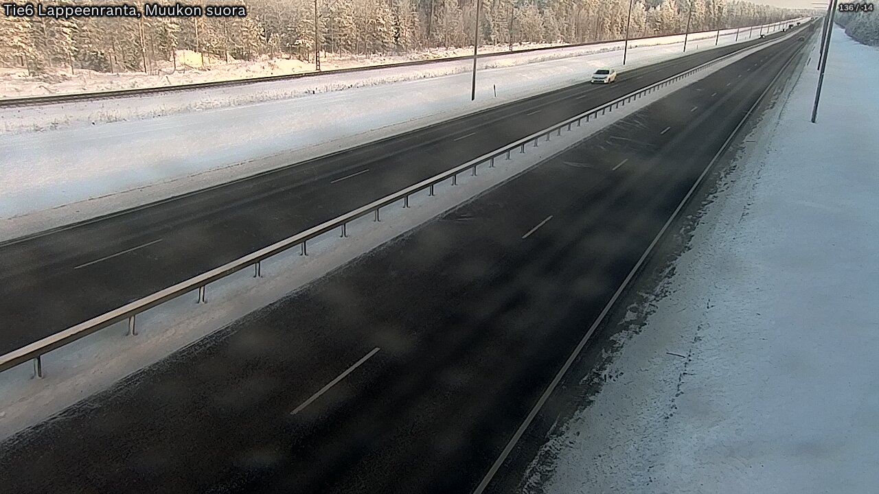 Weather Camera Image Road 6 Lappeenranta, Muukko straight, Lappeenranta, Etelä-Karjala