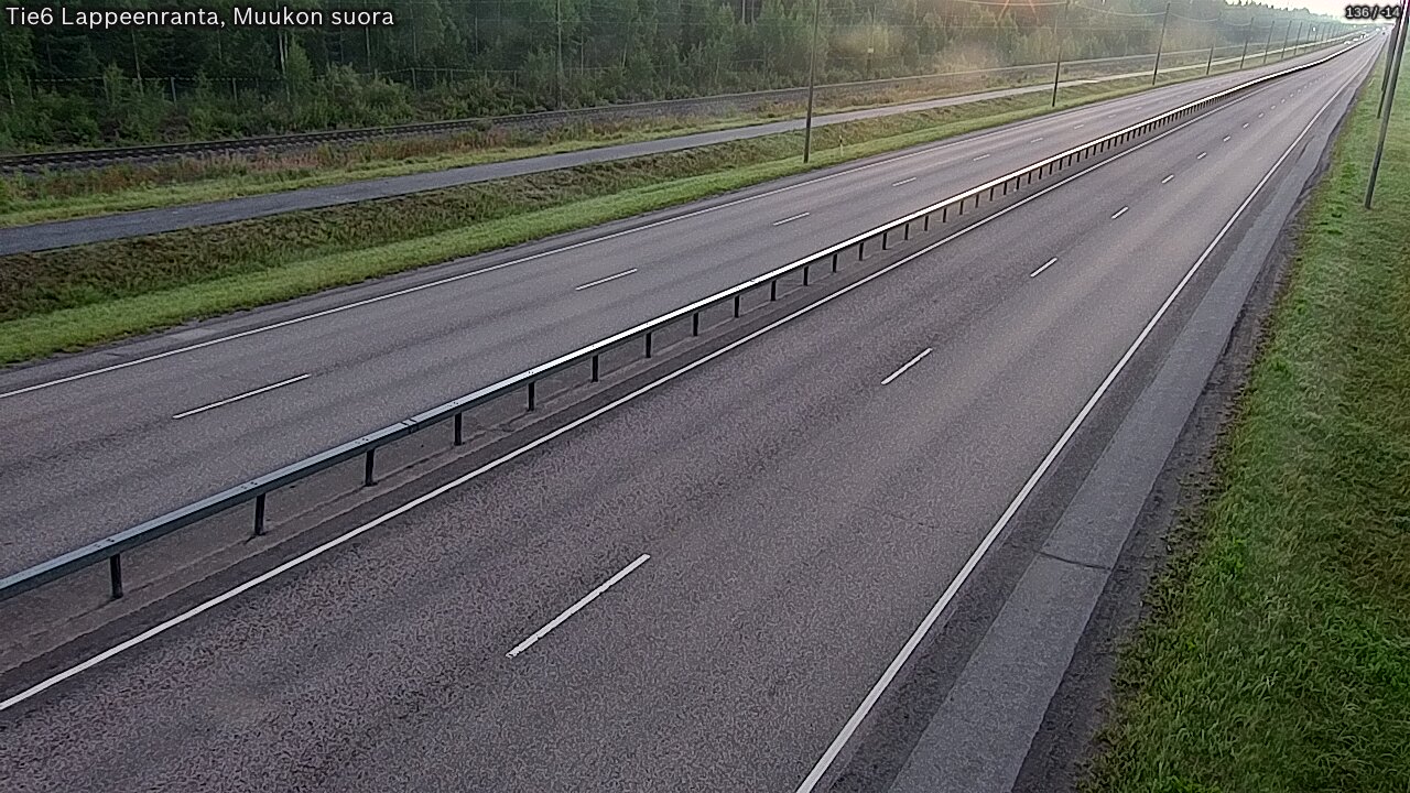 Weather Camera Image Road 6 Lappeenranta, Muukko straight, Lappeenranta, Etelä-Karjala