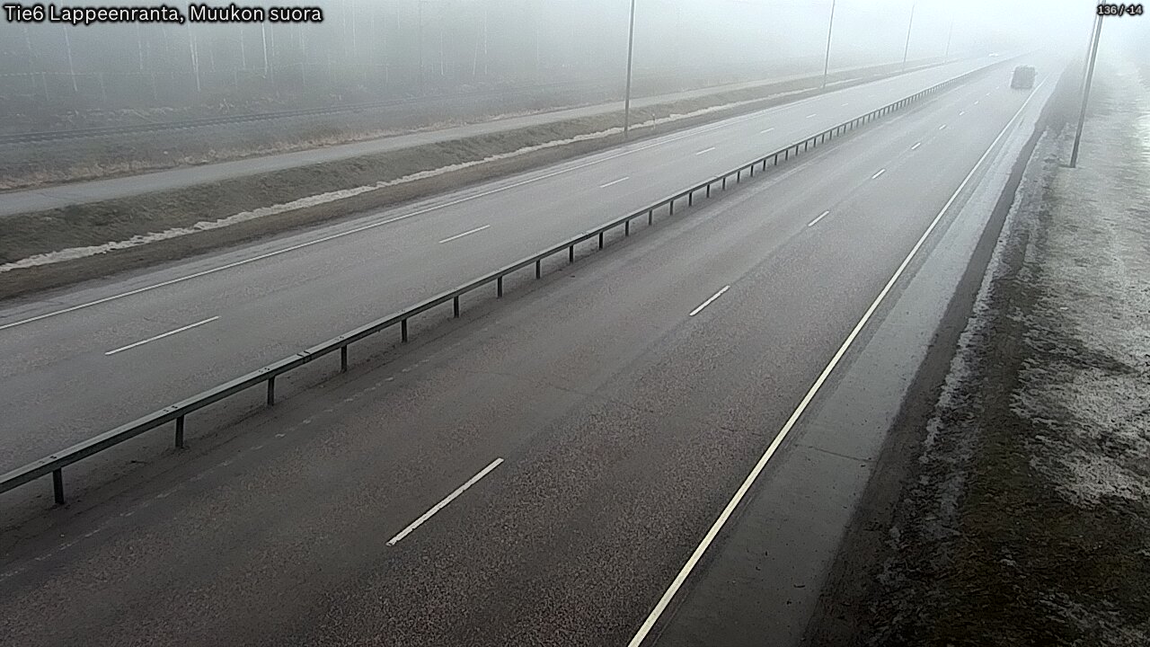 Weather Camera Image Road 6 Lappeenranta, Muukko straight, Lappeenranta, Etelä-Karjala
