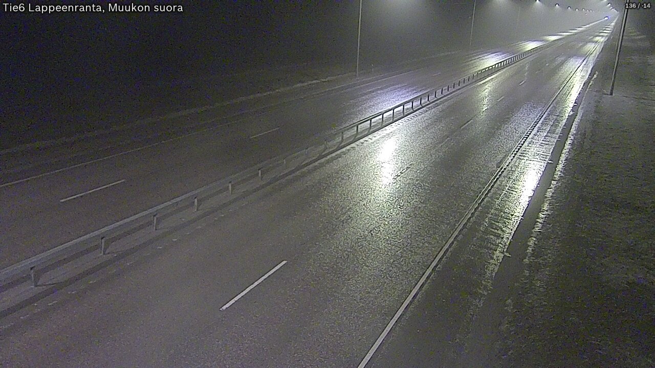 Weather Camera Image Road 6 Lappeenranta, Muukko straight, Lappeenranta, Etelä-Karjala