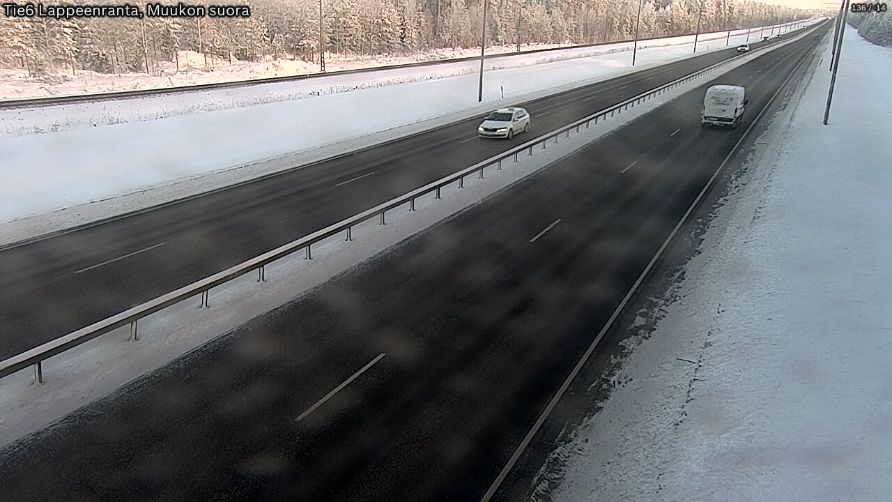 Weather Camera Image Road 6 Lappeenranta, Muukko straight, Lappeenranta, Etelä-Karjala
