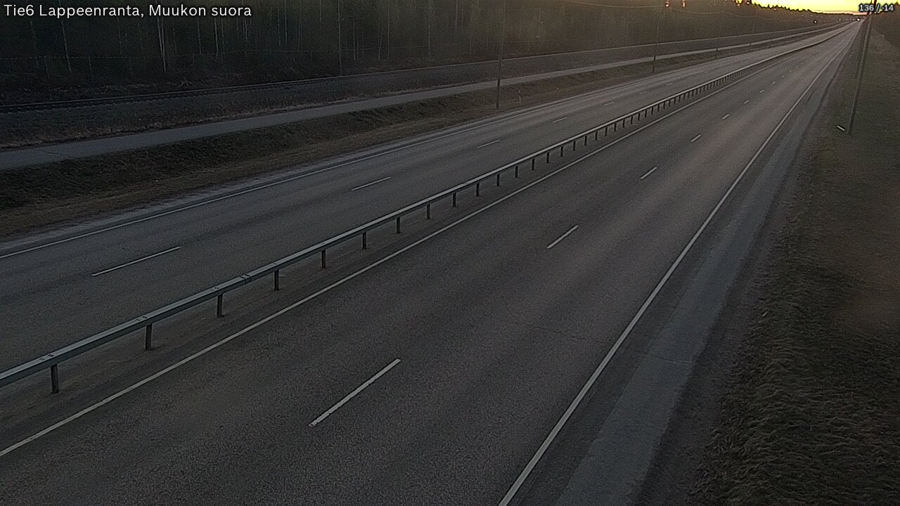 Weather Camera Image Road 6 Lappeenranta, Muukko straight, Lappeenranta, Etelä-Karjala