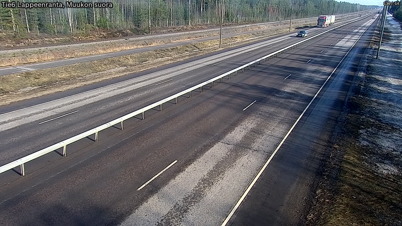 Weather Camera Image Road 6 Lappeenranta, Muukko straight, Lappeenranta, Etelä-Karjala