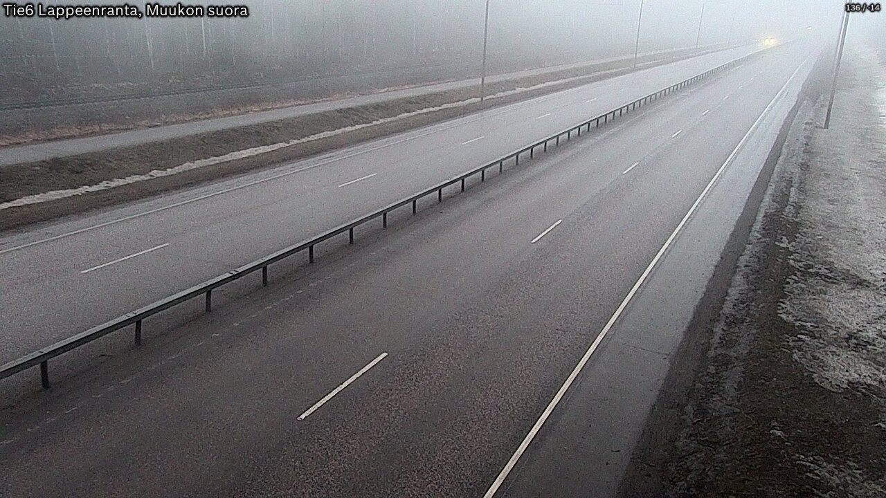Weather Camera Image Road 6 Lappeenranta, Muukko straight, Lappeenranta, Etelä-Karjala